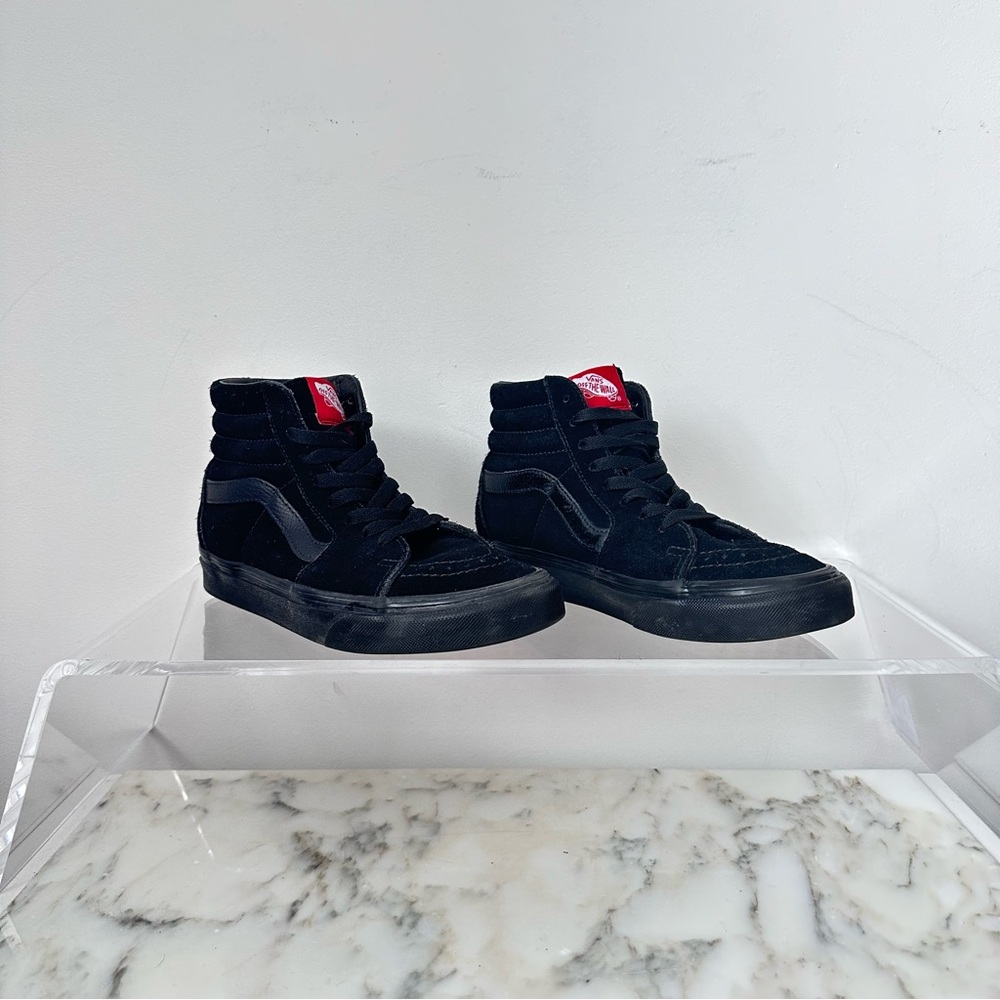 Vans SK8-Unisex Black High-Top Sneakers suede & leather size 5 men 6.5 women